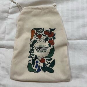 Canvas Drawstring Bag with Farmers Market Print